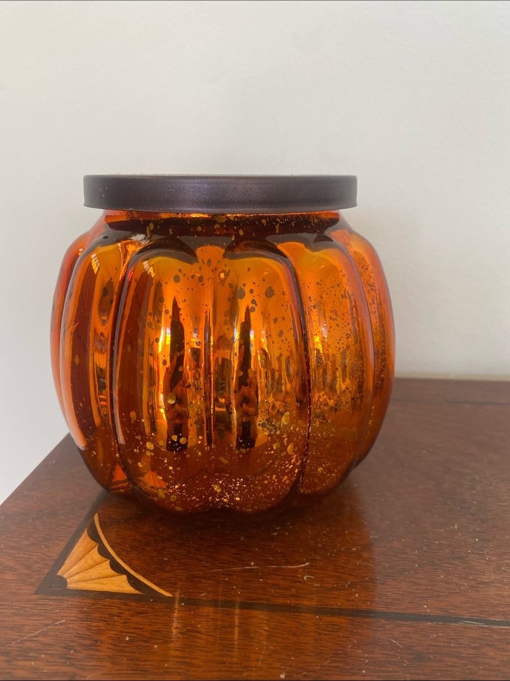 Hallmark Mercury Glass Pumpkin Tea Light Holder Autumn Fall Decor - No Candle - Picture 4 of 10